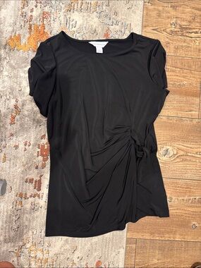 Black Side tie Short Sleeve Top